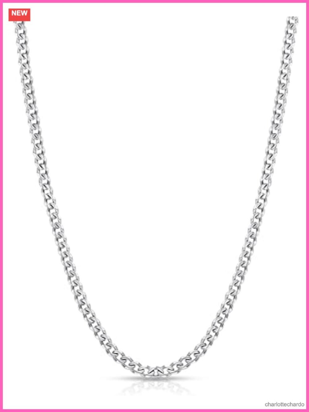 3.5mm Stainless Steel Cuban Link Chain Necklace Lobster Clasp